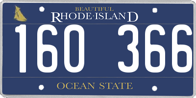 RI license plate 160366