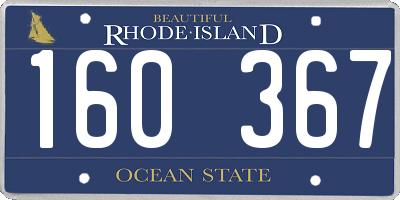 RI license plate 160367