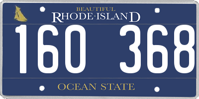 RI license plate 160368