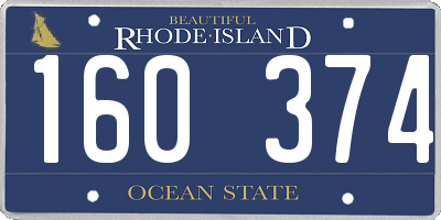 RI license plate 160374