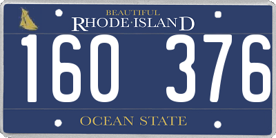 RI license plate 160376