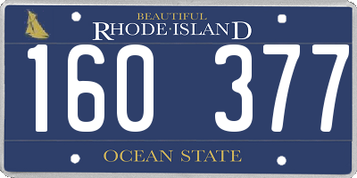 RI license plate 160377