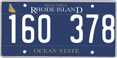 RI license plate 160378