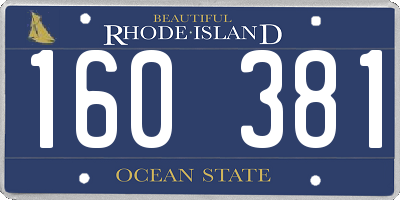 RI license plate 160381