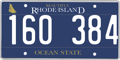 RI license plate 160384