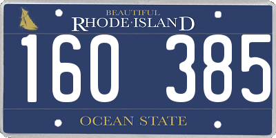 RI license plate 160385
