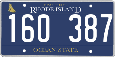 RI license plate 160387
