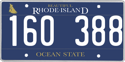 RI license plate 160388