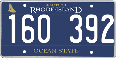RI license plate 160392