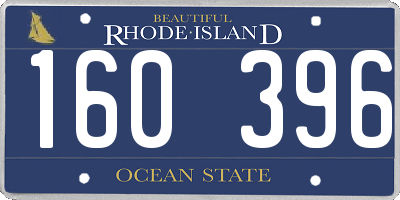 RI license plate 160396