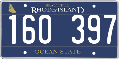 RI license plate 160397
