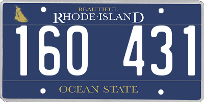 RI license plate 160431