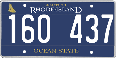 RI license plate 160437