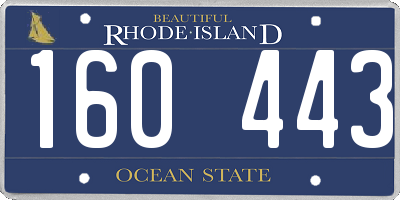 RI license plate 160443