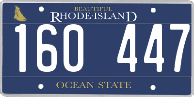 RI license plate 160447