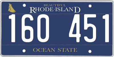 RI license plate 160451