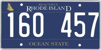 RI license plate 160457