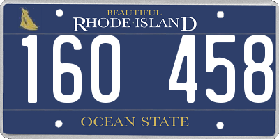 RI license plate 160458