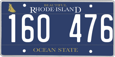 RI license plate 160476