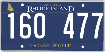 RI license plate 160477
