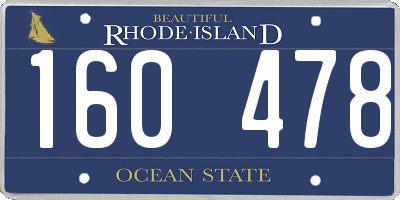 RI license plate 160478