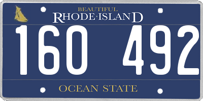 RI license plate 160492
