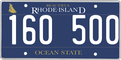 RI license plate 160500