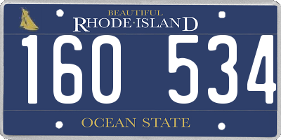 RI license plate 160534