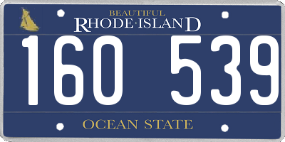 RI license plate 160539