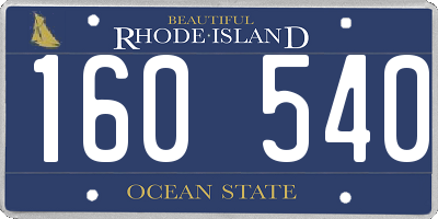 RI license plate 160540