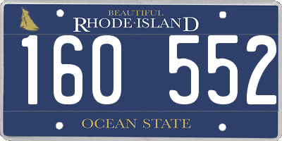 RI license plate 160552