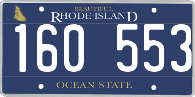 RI license plate 160553