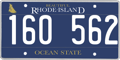 RI license plate 160562