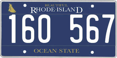 RI license plate 160567