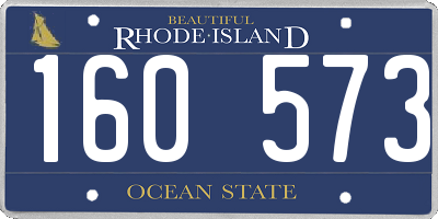 RI license plate 160573