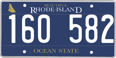 RI license plate 160582
