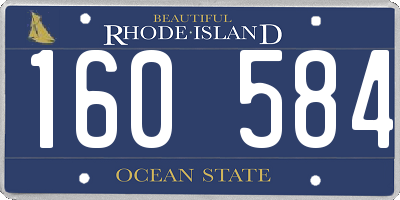 RI license plate 160584