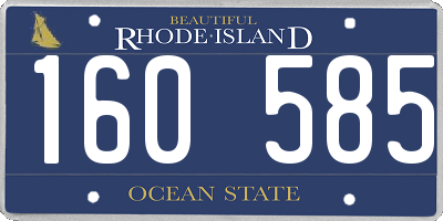 RI license plate 160585