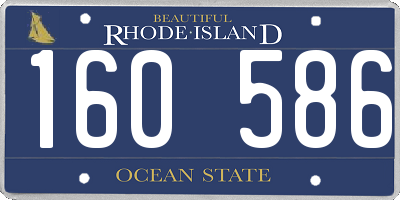 RI license plate 160586