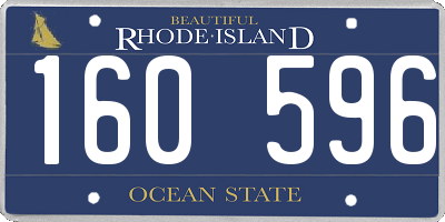 RI license plate 160596