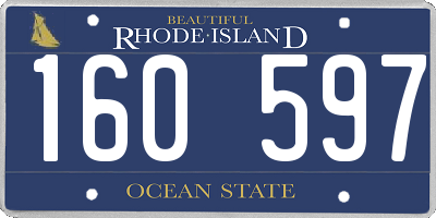 RI license plate 160597
