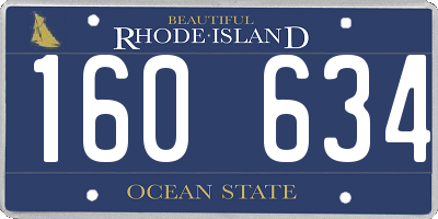 RI license plate 160634
