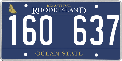 RI license plate 160637