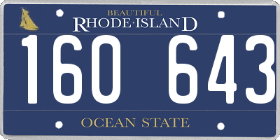 RI license plate 160643