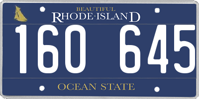 RI license plate 160645