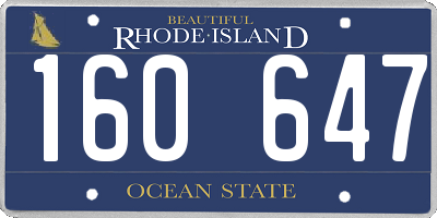 RI license plate 160647