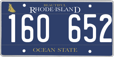 RI license plate 160652