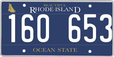 RI license plate 160653