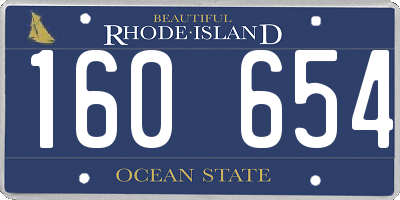 RI license plate 160654