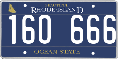 RI license plate 160666